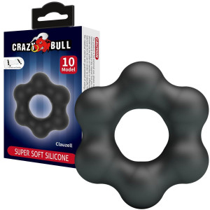Pierścień erekcyjny na penisa - CLAUZELL - Czarny, Silikonowy -CRAZY BULL