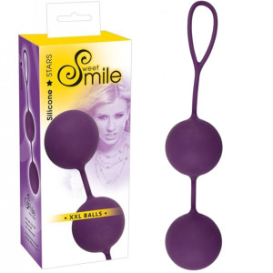 Sweet Smile XXL Balls - Duże kulki gejszy z uchwytem, Fioletowe