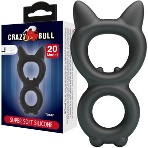 Pierścień erekcyjny - TORAN - z opaską na jądra, Silikonowy CRAZY BULL