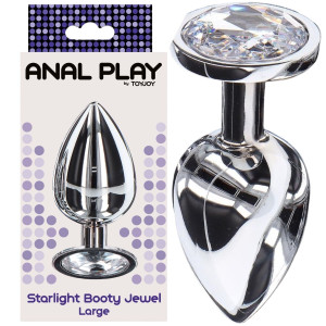 Korek analny z diamencikiem - Starlight Booty - rozmiar L - Aluminium, ToyJoy