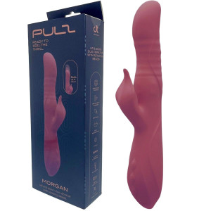 Wibrator z króliczkiem - MORGAN - z funkcją rotacji i pchania, USB Bordowy - Dream Toys