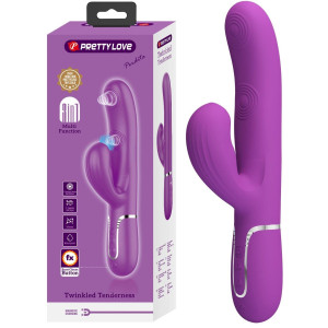 Wibrator z króliczkiem z funkcją stymulacji pulsacyjnej, USB Fioletowy - PRETTY LOVE