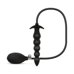 Kulkowy korek analny z funkcją pompowania - Czarny, Silikonowy - Easy Toys