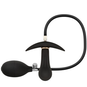 Dyskretny korek analny z funkcją pompowania, Silikonowy, Czarny - Easy Toys