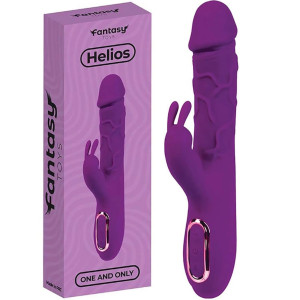 Wibrator realistyczny z króliczkiem z funkcją podgrzewania, USB Fioletowy - Fantasy