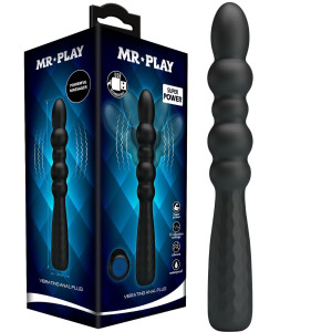 Wibrująca sonda analna MR PLAY na USB, Czarna Silikonowa - Pretty Love