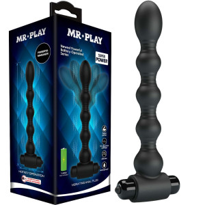 Wibrująca sonda analna MR PLAY na baterie, Czarna Silikonowa - Pretty Love