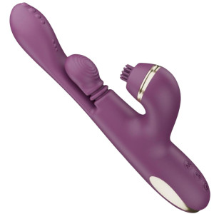 Wibrator z króliczkiem z funkcją stukania i stymulacji łechtaczki, USB Fioletowy - Easy Toys