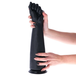 Dildo realistyczne do fistingu - Sugarloaf - pięść, CzarnePVC - Toyz4Lovers