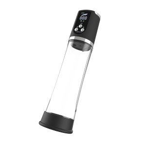 Automatyczna pompka do penisa z wyświetlaczem LCD, Przezroczysta, klasyczna - Boss Series