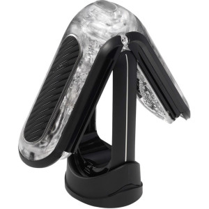 Masturbator wibrujący - Zero Flip Gravity - ze stymulującymi wypustkami, USB Czarny