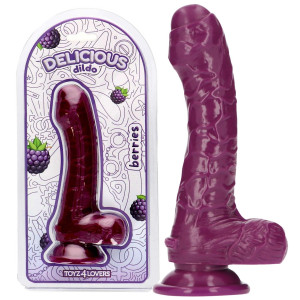 Dildo realistyczne z jądrami i przyssawką, PVC Bordowe - Toyz4Lovers