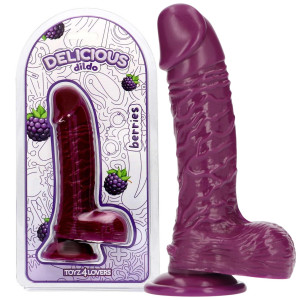Dildo realistyczne - The Scent Of Blackberries - z jądrami i przyssawką, PVC Toyz4Lovers