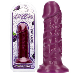 Dildo realistyczne - The Scent Of Blackberries - na przyssawce, Bordowe PVC Toyz4Lovers