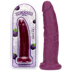 Dildo realistyczne - The Scent Of Blackberries - na przyssawce, Bordowe PVC Toyz4Lovers