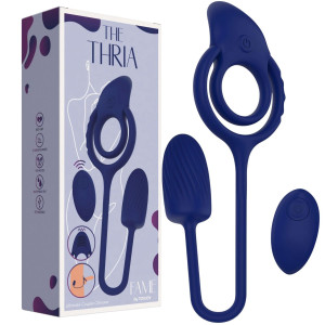 Wibrujący pierścień erekcyjny - The Thria - z jajkiem analnym na pilota - USB ToyJoy