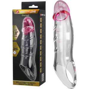 Realistyczna przedłużka penisa - Damell - przedłuża o 2,8 cm, Przezroczysta TPE Pretty Love