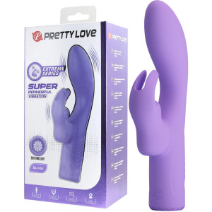 Wibrator z króliczkiem - Elivia - do stymulacji punktu G, USB Fioletowy Pretty Love