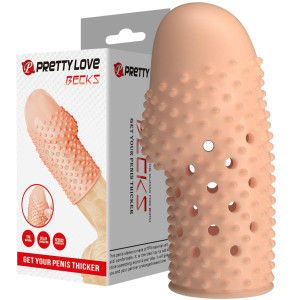 Nakładka na penisa - Becks - ze stymulującymi wypustkami, Cielista TPR Pretty Love