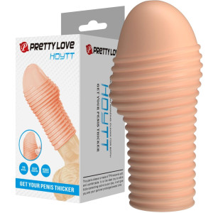 Nakładka na penisa - Hoytt - ze stymulującym żebrowaniem, TPR Pretty Love