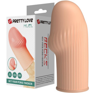 Przedłużka penisa - Huel - z żebrowaniem, Cielista TPR - Pretty Love