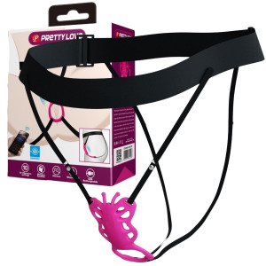 Stymulator łechtaczki - motylek Aethon - sterowany aplikacją, z uprzężą, USB Pretty Love