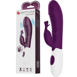 Wibrator z króliczkiem - Rasmussen - stymulujący punkt G, na baterie, Fioletowy Pretty Love
