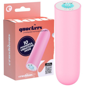 Klasyczny wibrator typu pocisk - QUACKERS - na USB, ABS Różowy  CRUSHIOUS