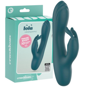 Wibrator z króliczkiem - LOLA - stymulujący punkt G, USB Zielony CRUSHIOUS