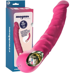 Wibrator realistyczny dopochwowy Magnus Bend silikonowy różowy 22,5 cm Crushious