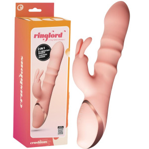 Wibrator z króliczkiem - RINGLORD - z funkcją ruchów posuwistych, USB CRUSHIOUS