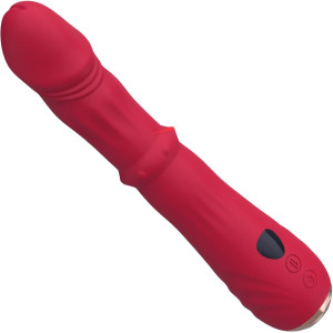 Wibrator punktu g stymulujący g Jackal czerwony 21,9 cm realistyczny B - Series Joy