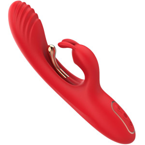 Wibrator z króliczkiem - Crazy Horse - stymulujący punkt G, USB Czerwony - Boss Series