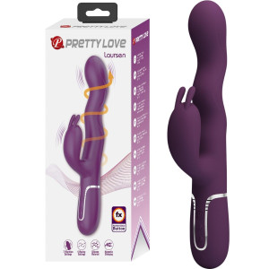 Fioletowy wibrator dopochwowy Laursen Dark silikonowy 24,9 cm rotacyjny Pretty Love