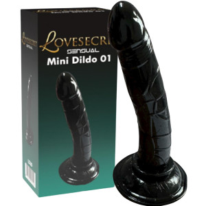 Dildo realistyczne z przyssawką - Mini Dildo 01 - Czarne, TPE - Lovesecret