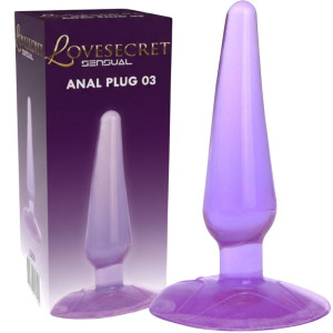 Korek analny - Anal Plug 03 - klasyczny na przyssawce, Fioletowy - Lovesecret