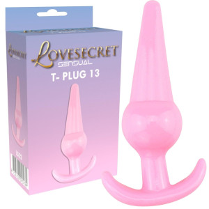 Dyskretny korek analny - T- Plug 13 - progresywny, TPE Różowy - Lovesecret