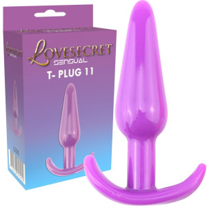Dyskretny korek analny - T- Plug 11  - klasyczny, TPE Fioletowy - Lovesecret
