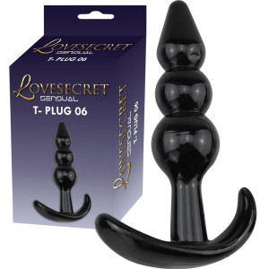 Dyskretny korek analny - Sensual T- Plug 06 - Czarny, TPE - Lovesecret