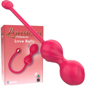 Wibrujące kulki gejszy sterowane aplikacją, USB Czerwone Silikonowe - Lovesecret