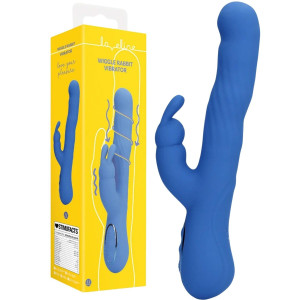 Wibrator z króliczkiem - Wiggle Rabbit - stymulujący punkt G, USB Niebieski - Loveline
