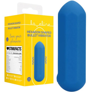 Wibrator łechtaczkowy Loveline Hexagon shaped bullet - jetset niebieski silikonowy 7,2 cm