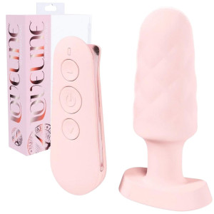 Wibrujący korek analny - Velvet - na pilota bezprzewodowego, USB Różowy - Loveline