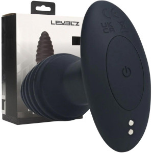 Wibrujący korek analny z funkcją rotacji, USB Czarny Silikonowy - Shots