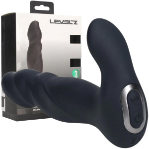 Wibrujący masażer prostaty z funkcją pchania, USB Czarny Silikonowy - Shots