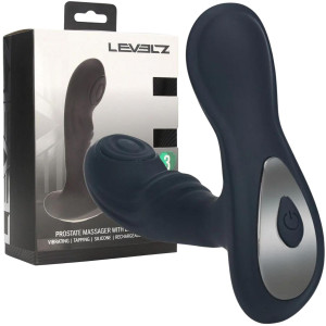 Wibrujący masażer prostaty z funkcją pulsacji, USB Czarny Silikonowy - Shots