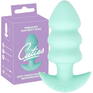 Wibrujący korek analny o dyskretnym kształcie, USB Zielony Silikonowy - Cuties