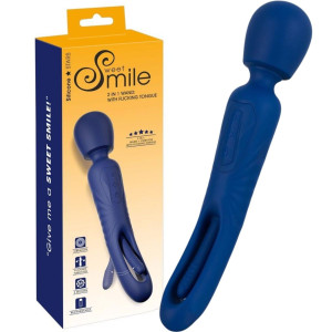 Wibrator silikonowy Smile 2in1 Flicking - dwustronny z akumulatorem - Sweet Sweet Smile