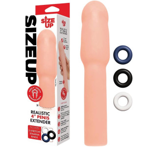 Półrealistyczna przedłużka penisa - SIZE UP 4" - pogrubia i znacznie wydłuża penisa!