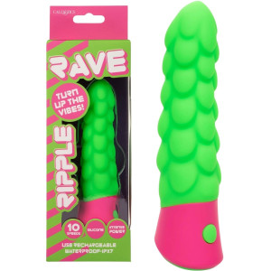 Wibrator dopochwowy - Rave - ze stymulującymi wypustkami, USB Zielony - Calexotics